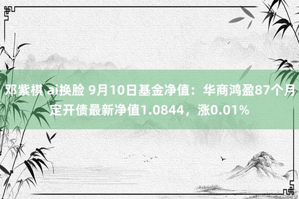 邓紫棋 ai换脸 9月10日基金净值：华商鸿盈87个月定开债最新净值1.0844，涨0.01%