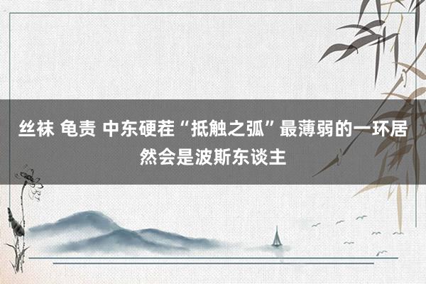 丝袜 龟责 中东硬茬“抵触之弧”最薄弱的一环居然会是波斯东谈主