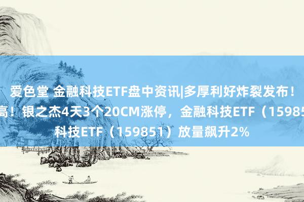 爱色堂 金融科技ETF盘中资讯|多厚利好炸裂发布！金融科技直线冲高！银之杰4天3个20CM涨停，金融