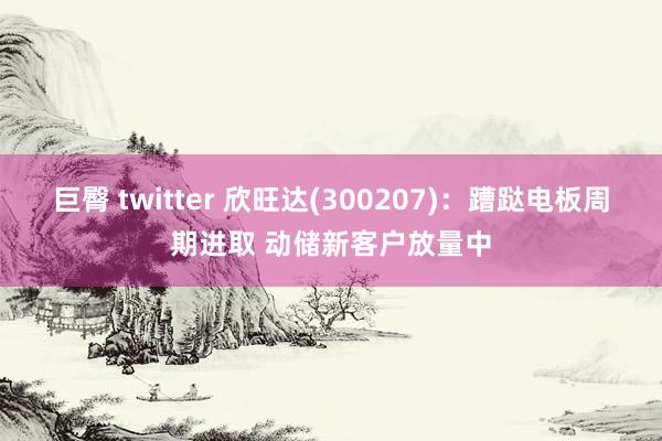 巨臀 twitter 欣旺达(300207)：蹧跶电板周期进取 动储新客户放量中