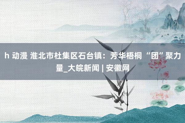 h 动漫 淮北市杜集区石台镇：芳华梧桐 “团”聚力量_大皖新闻 | 安徽网