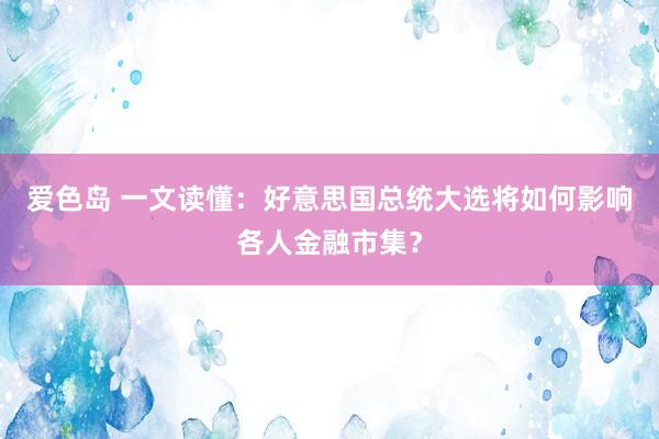 爱色岛 一文读懂：好意思国总统大选将如何影响各人金融市集？