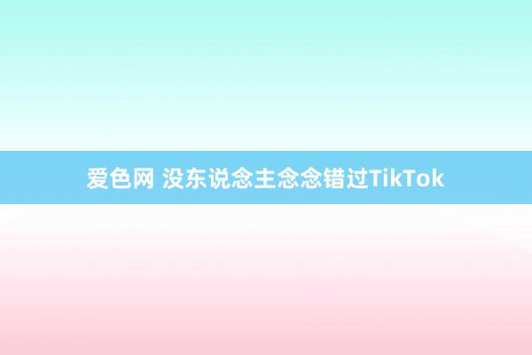 爱色网 没东说念主念念错过TikTok