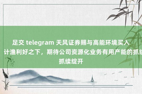 足交 telegram 天风证券赐与高能环境买入评级，计渔利好之下，期待公司资源化业务有用产能的抓续