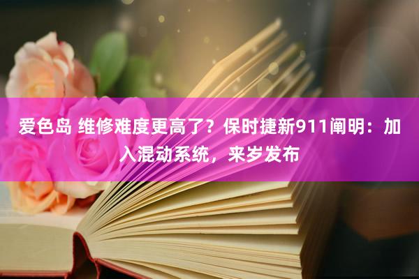 爱色岛 维修难度更高了？保时捷新911阐明：加入混动系统，来岁发布