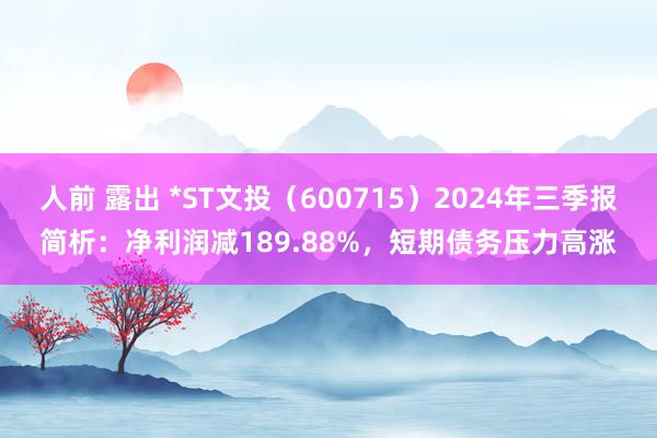 人前 露出 *ST文投（600715）2024年三季报简析：净利润减189.88%，短期债务压力高涨